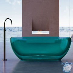 Ванна из полиэфирной смолы ABBER Kristall 170х75 AT9703Aquamarin бирюзовая