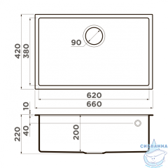 Кухонная мойка Omoikiri Tedori 66-U-GR серый