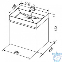 Тумба под раковину Aquanet Йорк 60 белый глянец 202094