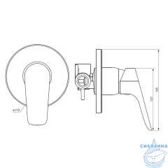 Смеситель для душа встраиваемый  Damixa Jupiter 777500001 (хром)