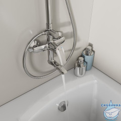 Смеситель для ванны с верхним душем, глянцевый хром, Rora, Milardo, RORSB4FM06