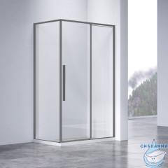 Душевое ограждение Vincea Slim-N 120x80 профиль вороненая сталь, стекло прозрачное VSR-4SN8012CLGM