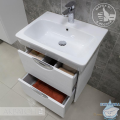 Тумба Акватон Сильва 50 дуб полярный с раковиной Нео 50