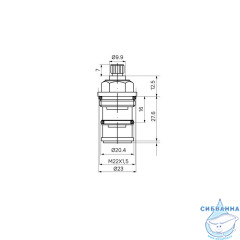Дивертор для смесителя, латунь, керамика, 48 мм, поворотный, IDDIS, 997BC148SM