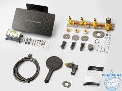 Душевая система ABBER Tanz AF8C51GM скрытого монтажа без излива, оружейная сталь