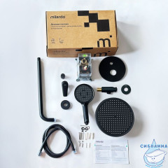 Душевая система скрытого монтажа с тропическим душем и ручным душем, черный матовый, Dale, Milardo, DALBL02M67