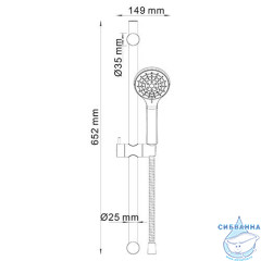 Душевой гарнитур WasserKRAFT 100 3 режима A064 (хром)