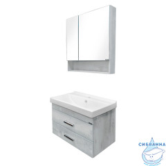 Тумба подвесная Comforty Никосия 80П дуб белый с раковиной Fest 80