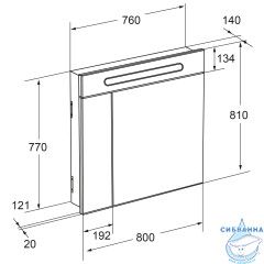 Шкаф-зеркало Roca Victoria Nord 80 с подсветкой