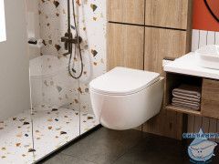 Унитаз подвесной безободковый Abber Bequem AC1104 с сиденьем Soft Close (микролифт) (белый)