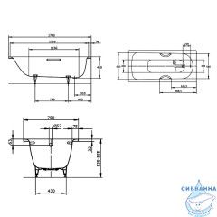 Стальная ванна Kaldewei Saniform Plus Star 336 170x75 standard