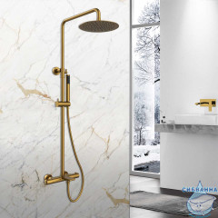 Душевая система Vincea Vogue 250 1 режим VSFS-1V1TBG (брашированное золото)