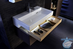 Тумба Jacob Delafon Terrace 100 черный с раковиной Terrace 100