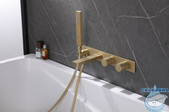 Смеситель для ванны  встраиваемый ABBER Rund AF8730G (золото матовое)