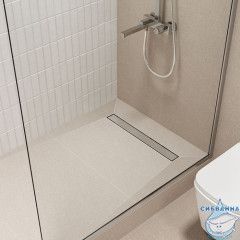 Лоток душевой, горизонтальный выпуск, комб. затвор, двухстор. решетка, 600мм, хром, IDDIS, 975A6SB00DZ