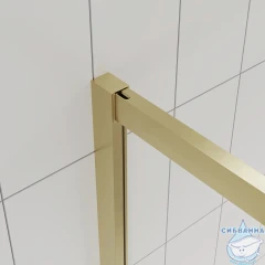 Душевое ограждение Veconi Эво 300 100x80 профиль брашированное золото, стекло прозрачное E3-G-10080-01-C9 (без поддона)