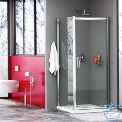 Душевое ограждение Wasserkraft Salm 80x90 профиль хром, стекло прозрачный  27I28 (без поддона)
