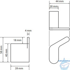 Крючок Bemeta Organic R 157106191