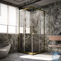 Душевое ограждение Veconi Premium Trento 120x90 профиль золото брашированное, стекло прозрачное PTC20-G-12090-01-C4 (без поддона)