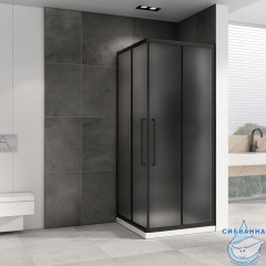 Душевое ограждение ABBER Schwarzer Diamant 80x80 AG02080BMH  профиль черный, стекло матовое (без поддона)