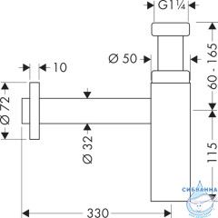 Сифон для умывальника Hansgrohe Flowstar S 52105670 (графит)