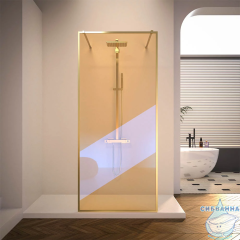 Walk-in Veconi Korato 100 профиль брашированное золото, стекло хамелеон KR90GC-100-09-C4