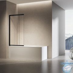 Шторка для ванны Vincea 90х140 профиль черный, стекло прозрачное VSB-6E900CLB-L