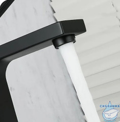 Смеситель для раковины Gappo G1017-6 (без донного клапана) (черный матовый)