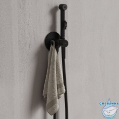 Встраиваемый смеситель с гигиеническим душем, матовый черный, IDDIS, 003BLR0i08