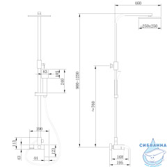 Душевая система Abber Wasserfall AF8616 230 1 режим (хром)