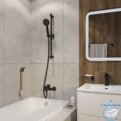 Шланг для душа, черный матовый, силиконовый, 1,5м, Optima Home, IDDIS, OPH15BLi19