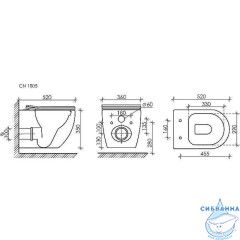 Унитаз подвесной безободковый Ceramicanova Mia Rimless CN1805 с сиденьем быстросъемным Soft Close (микролифт)