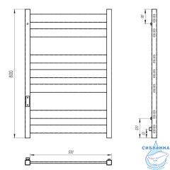 Полотенцесушитель электрический Laris Гефест П7 50Х80 L (белый матовый)