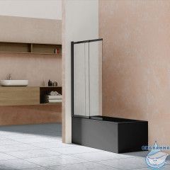 Шторка для ванны Vincea 100х145 профиль черный, стекло прозрачное VSB-1E100CLB