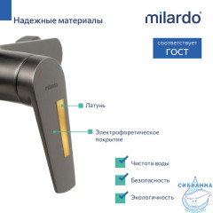 Душевая система Milardo Лип  250 LEAGM5FM06 1 режим (графит)