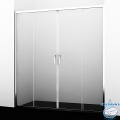 Дверь в нишу Wasserkraft Lippe 45S45 160 см профиль хром, стекло прозрачное 