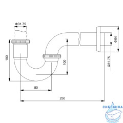Сифон для умывальника Timo 961/00L хром