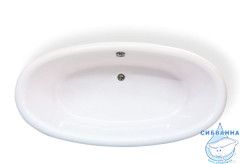 Ванна из литьевого мрамора New Line Sanitary Неона на подиуме 178х88