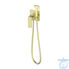 Встраиваемый смеситель с гигиеническим душем Oliveeka D-Line OL-829003-BG (золото матовое)