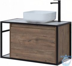 Тумба Aquanet Nova Lite Loft 90R 261659 с раковиной City-1 39 дуб рустикальный