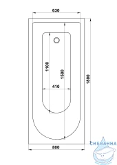 Ванна из искусственного камня Bas Канди 180x80