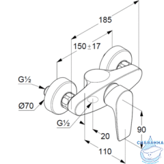 Смеситель для душа Kludi PURE&SOLID 348410575