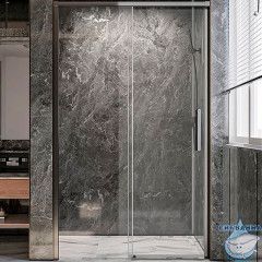 Дверь в нишу Veconi Premium Trento 130 профиль графит, стекло прозрачное PTD40-GR-130-01-C4