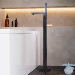 Смеситель для ванны напольный Damixa Gala 535000300 (черный матовый)