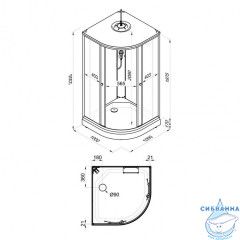 Душевая кабина Тритон Стандард 100х100 А профиль белый, стело мозаика Щ0000061828