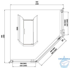 Душевое ограждение Azario Edmonton 90x90 профиль серый, стекло тонированное AZ-NNC3231-2 900 (без поддона)