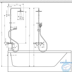 Душевая система Hansgrohe Vernis Blend 200 1 режим 26274000 (хром) 1
