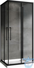 Душевое ограждение ABBER Schwarzer Diamant AG02100BH-S100B 100x100 профиль черный, стекло прозрачный (без поддона)