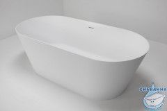 Ванна из искусственного камня ABBER Stein 160x70 AS9626 белая матовая