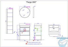 Тумба под раковину 60 см Aqwella Fargo FRG0106DB дуб балтийский